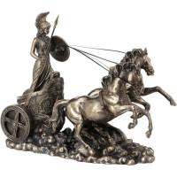 Θεά Αθηνά πάνω σε άμαξα με άλογα (Αγαλμα Ηλεκτρόλυσης Μπρούτζου 22x26.5εκ)